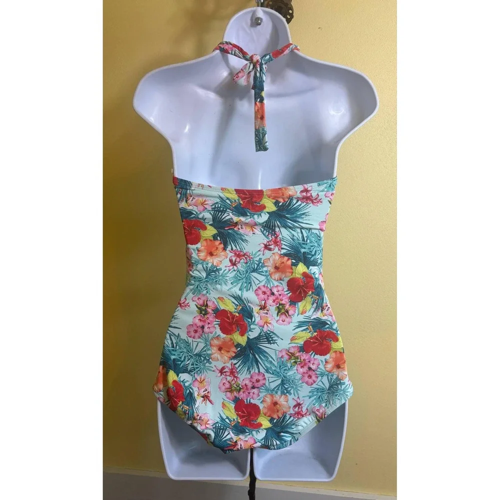 Bleu By Rod‎ Beattie Women's Floral Hawiian One Piece Swimsuit Size 6